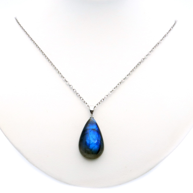 ラブラドライト ペンダント ネックレス 天然石 AAA ブルーシラー パワーストーン 1点もの Labradorite