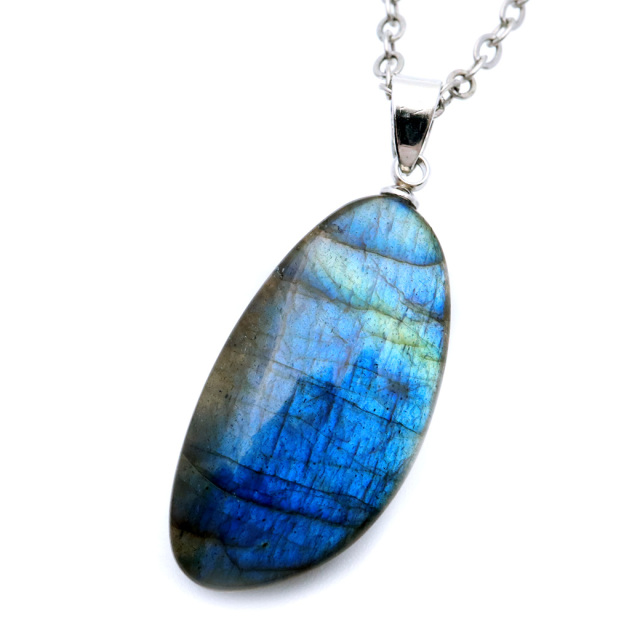 ラブラドライト ペンダント ネックレス 天然石 AAA ブルーシラー パワーストーン 1点もの Labradorite