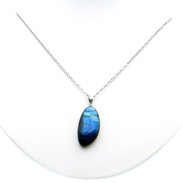 ラブラドライト ペンダント ネックレス 天然石 AAA ブルーシラー パワーストーン 1点もの Labradorite
