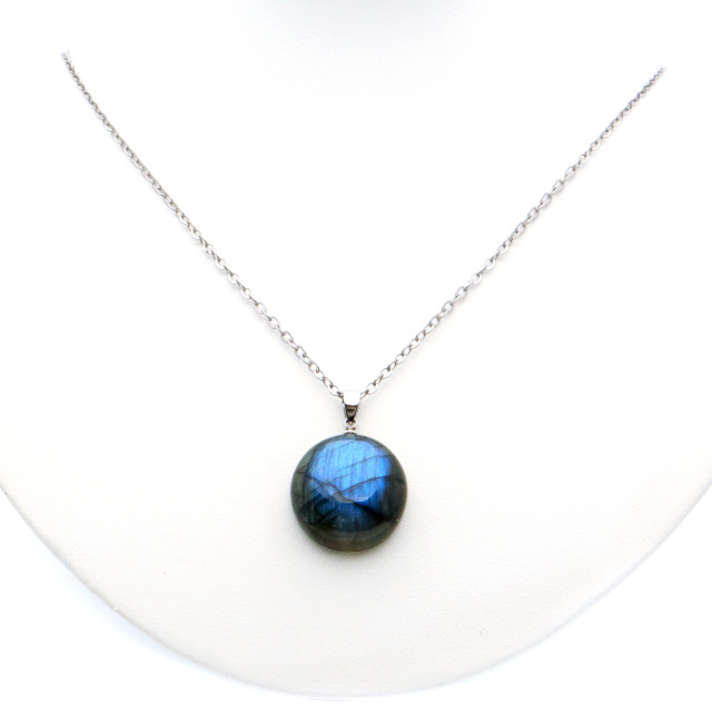 ラブラドライト ペンダント ネックレス 天然石 AAA ブルーシラー パワーストーン 1点もの Labradorite