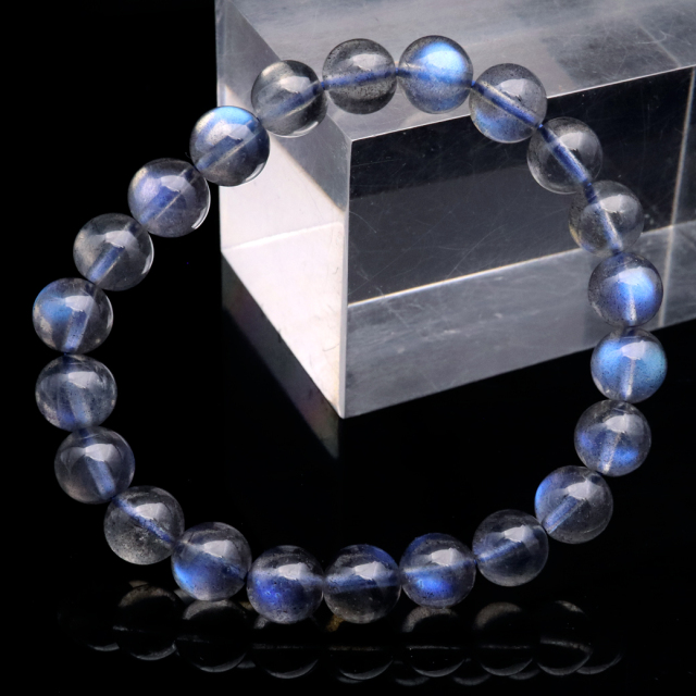 ラブラドライト ブレスレット 9mm AAAAA ブルーに輝くシラー 天然石 パワーストーン