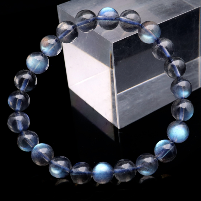 ラブラドライト ブレスレット 8mm AAAAA ブルーに輝くシラー 天然石