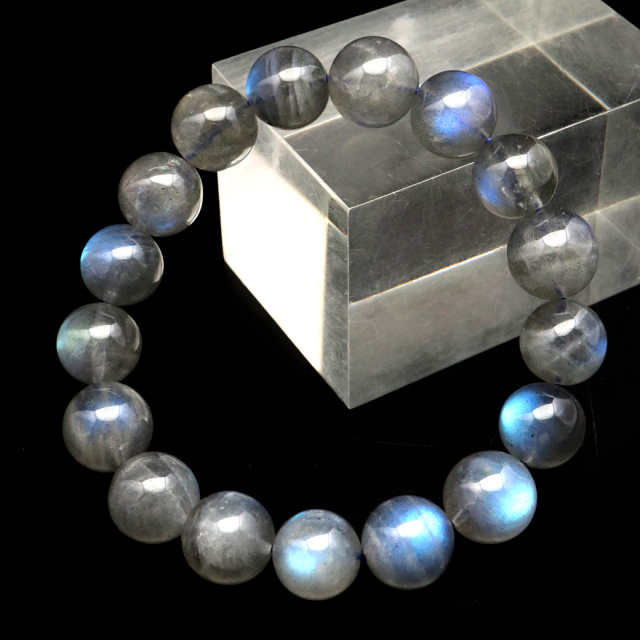 ラブラドライト ブレスレット 10.5mm 1点もの ブルーシラー AAA