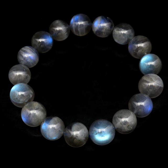 ラブラドライト ブレスレット 12mm 1点もの ブルーシラー AAA ラブラド