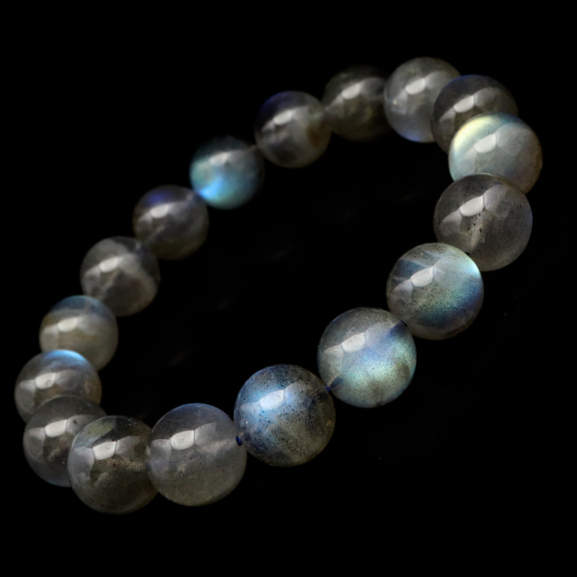 ラブラドライト ブレスレット 12mm 1点もの ブルーシラー AAA ラブラド