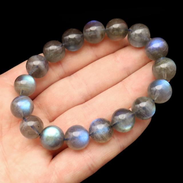 ラブラドライト ブレスレット 12mm 1点もの ブルーシラー AAA ラブラド