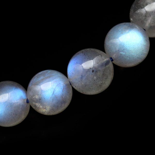 ラブラドライト ブレスレット 10.5mm 1点もの ブルーシラー AAA