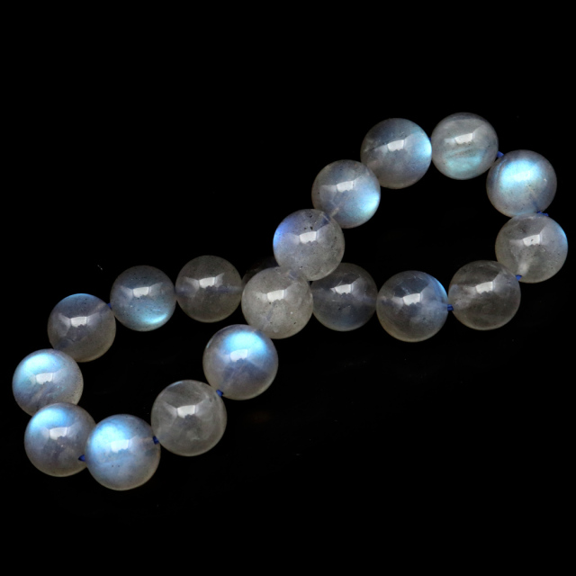ラブラドライト ブレスレット 10.5mm 1点もの ブルーシラー AAA