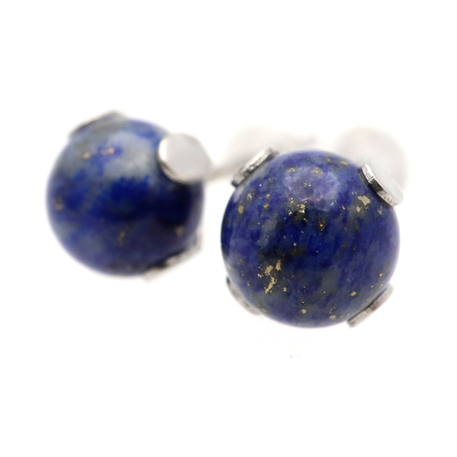 ラピスラズリ ピアス レディース メンズ スタッドピアス 6mm  天然石 パワーストーン おしゃれ かわいい 金属アレルギー 両耳用