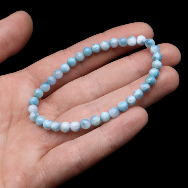 ラリマー ブレスレット 5mm ドミニカ産 1点物 天然石 ヒーリングストーン