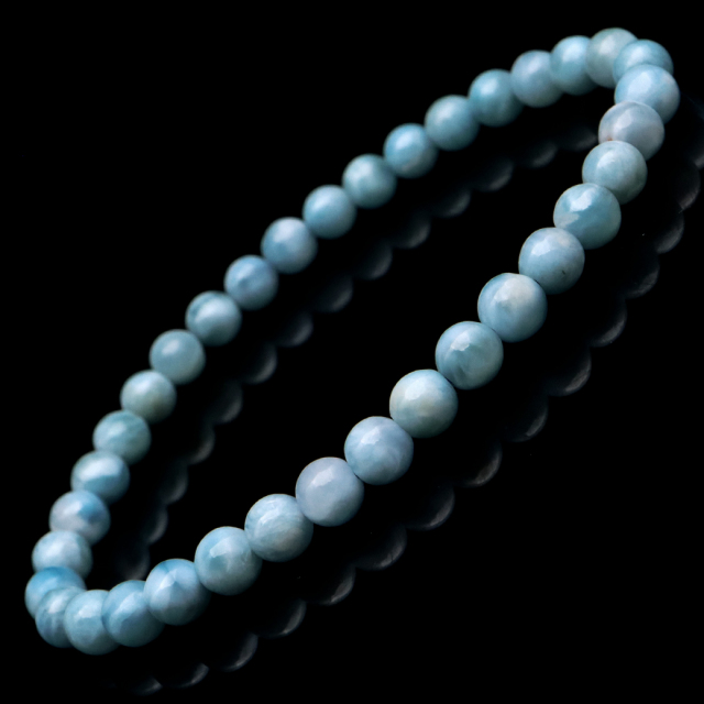 ラリマー ブレスレット 5mm ドミニカ産 1点物 天然石 ヒーリングストーン