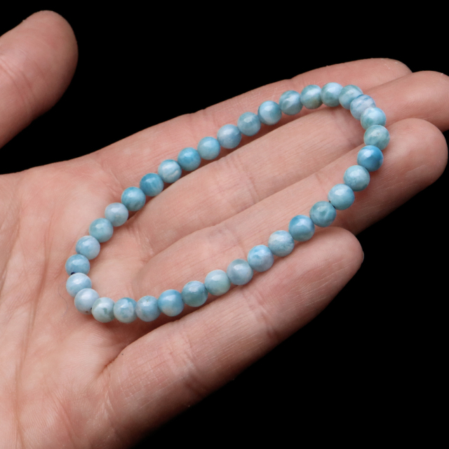 ラリマー ブレスレット 5mm ドミニカ産 1点物 天然石 ヒーリングストーン