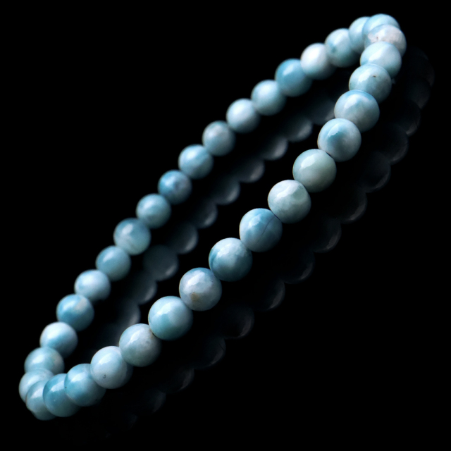 ラリマー ブレスレット 5.5mm ドミニカ産 1点物 天然石 ヒーリングストーン