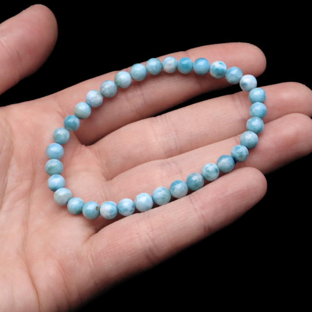 ラリマー ブレスレット 5.5mm ドミニカ産 1点物 天然石 ヒーリングストーン