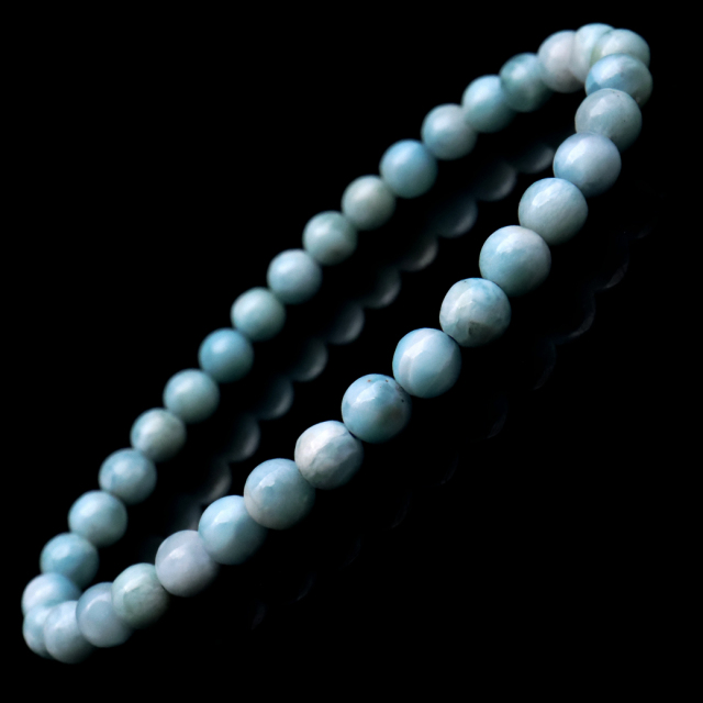 ラリマー ブレスレット 5mm ドミニカ産 1点物 天然石 ヒーリングストーン