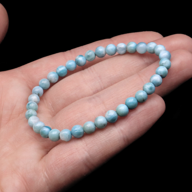 ラリマー ブレスレット 5mm ドミニカ産 1点物 天然石 ヒーリングストーン