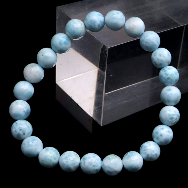 ラリマー ブレスレット 8mm ドミニカ産 1点物 天然石 ヒーリングストーン 