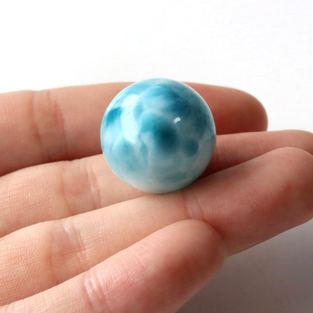 ラリマー 丸玉 ロイヤルクラス 直径約22mm Srank カリブ海を連想