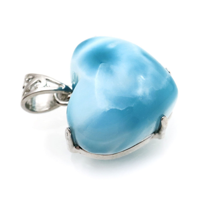 ラリマー ネックレス ハート型 天然石 ペンダント Silver925