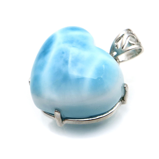 ラリマー ネックレス ハート型 天然石 ペンダント Silver925