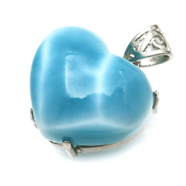 ラリマー ネックレス ハート型 天然石 ペンダント Silver925 ロイヤル