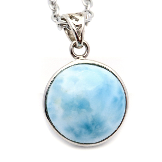 天然】ラリマー ペンダントトップ ぬるい k18,7.1g 