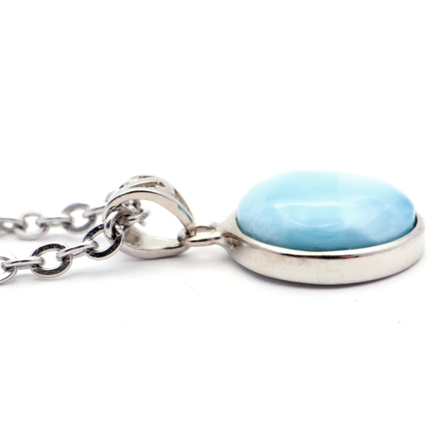 ラリマー ネックレス 天然石 ペンダント トップ Silver925 スカイブルー ドミニカ産 パワーストーン ブルー チャーム