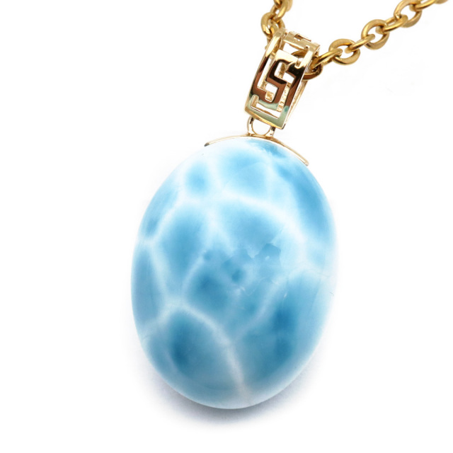 ラリマー ネックレス 天然石 ペンダント ハート かわいい ロイヤルクラス Srank スカイブルー ドミニカ産 パワーストーン 1点物 ギフト