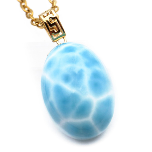 ラリマー ネックレス 天然石 ペンダント ハート かわいい ロイヤルクラス Srank スカイブルー ドミニカ産 パワーストーン 1点物 ギフト