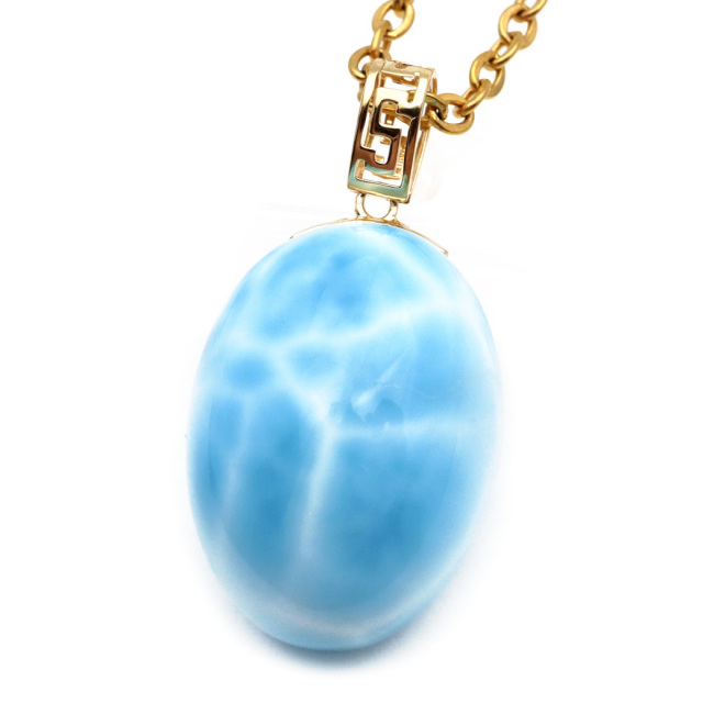 ラリマー ネックレス 天然石 ペンダント ハート かわいい ロイヤルクラス Srank スカイブルー ドミニカ産 パワーストーン 1点物 ギフト