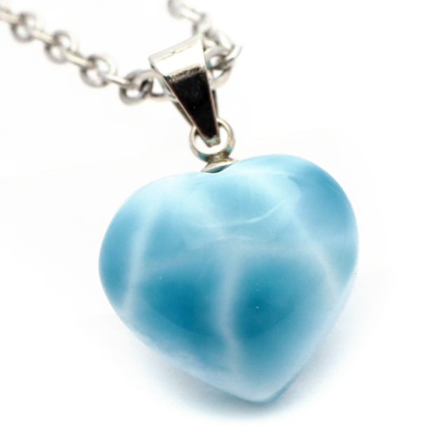 ラリマー ネックレス 天然石 ペンダント ハート かわいい ロイヤル