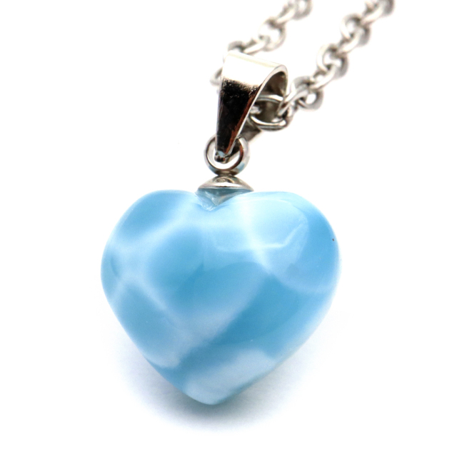 ラリマー ネックレス 天然石 ペンダント ハート かわいい ロイヤル