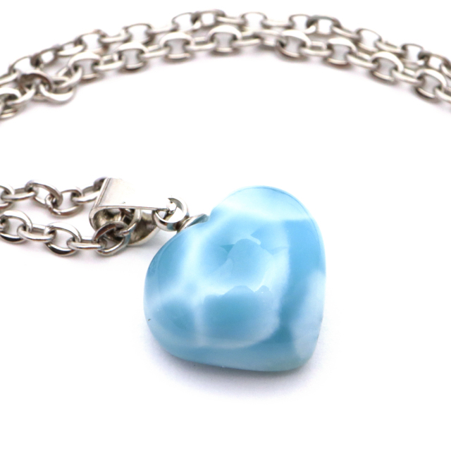 ラリマー ネックレス 天然石 ペンダント ハート かわいい ロイヤル
