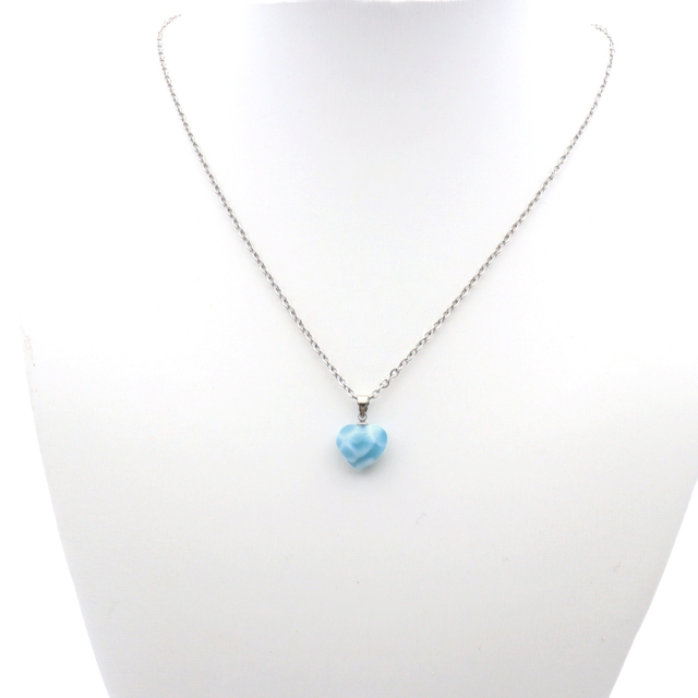 ラリマー ネックレス 天然石 ペンダント ハート かわいい ロイヤル