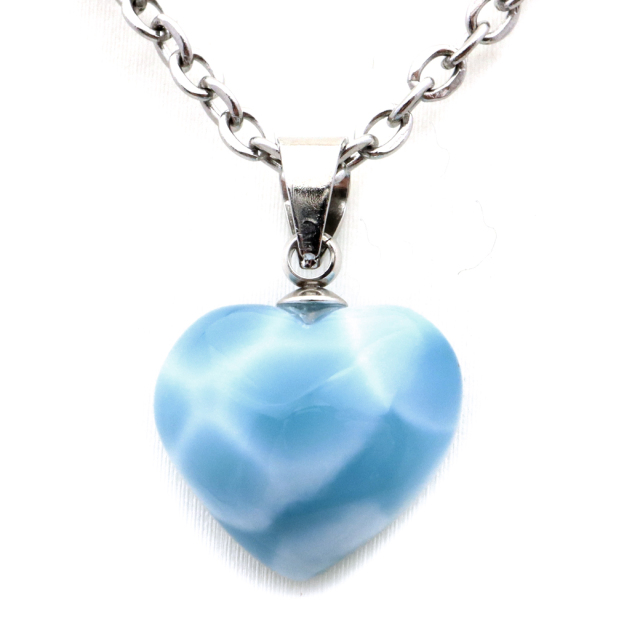 ラリマー ネックレス 天然石 ペンダント ハート かわいい ロイヤル