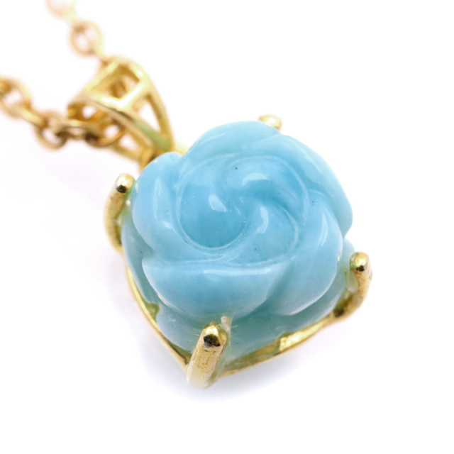 ラリマーネックレスペンダント薔薇バチカン