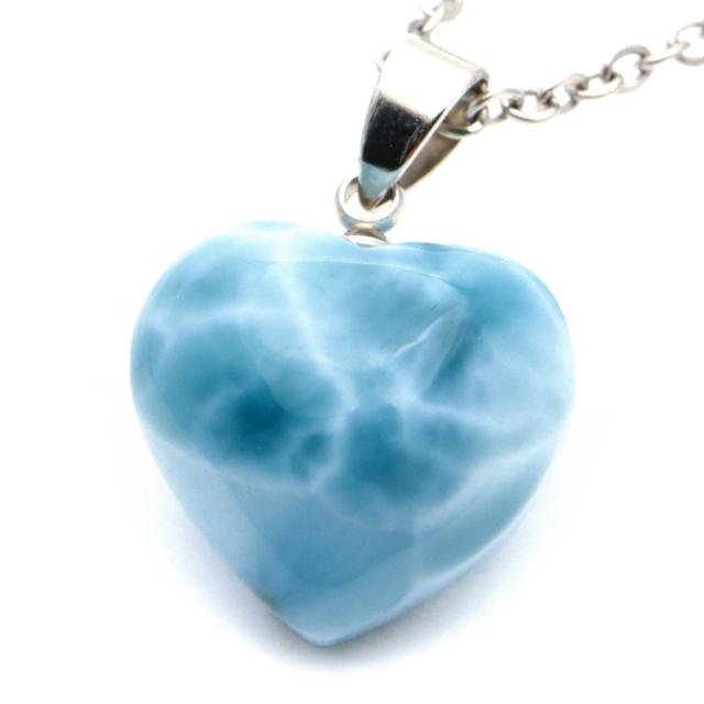 ラリマー ネックレス 天然石 ペンダント ハート かわいい ロイヤルクラス Srank スカイブルー ドミニカ産 パワーストーン