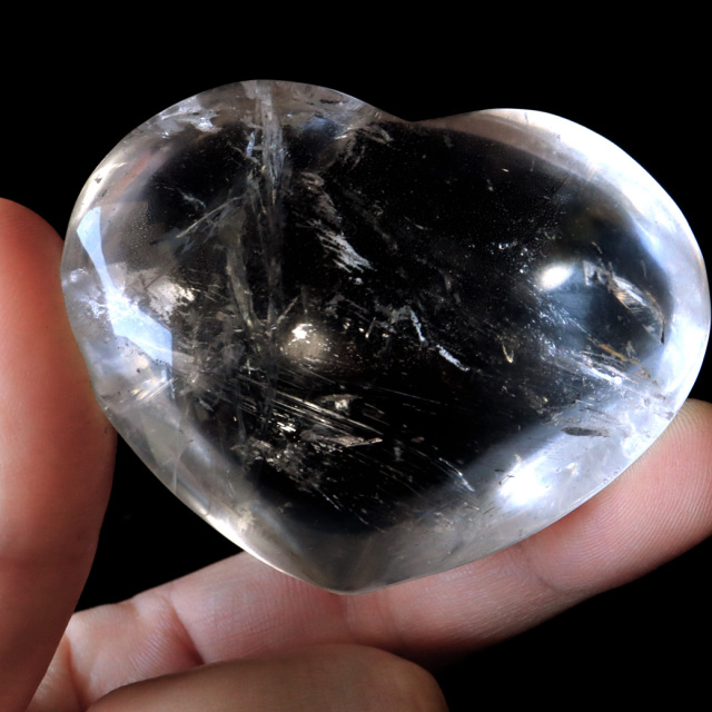 レムリアンシード 虹入り ハート 置き物 98g 水晶 天然石