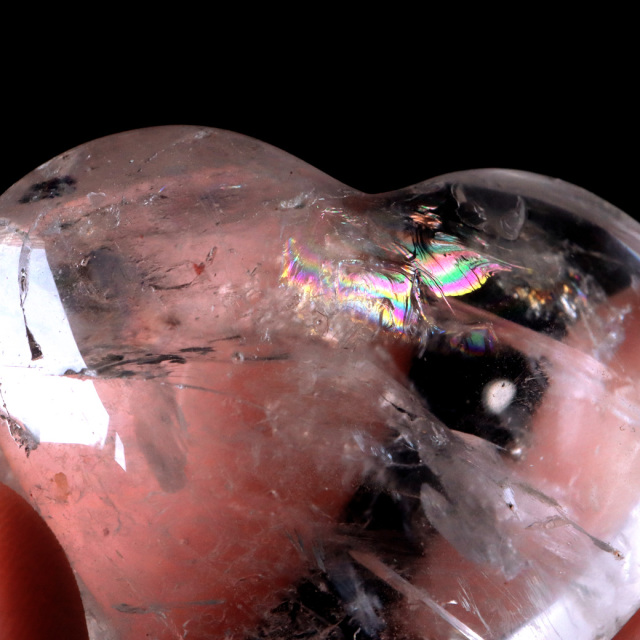 レムリアンシード 虹入り ハート 置き物 水晶 天然石 ブラジル バイーア産 スピリチュアル クリスタル crystal 浄化 かわいい