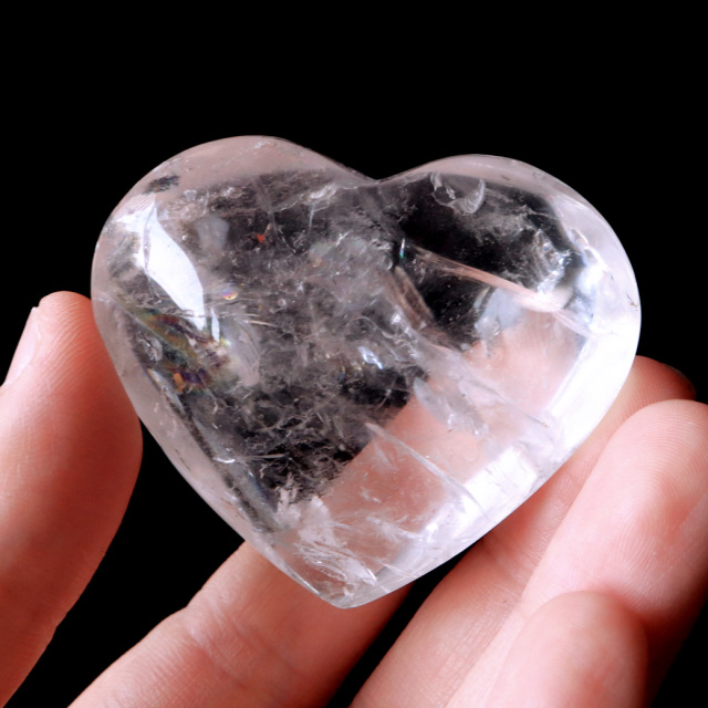レムリアンシード 虹入り ハート 置き物 水晶 天然石 ブラジル バイーア産 スピリチュアル クリスタル crystal 浄化 かわいい