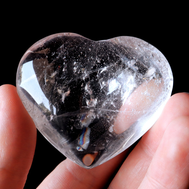 レムリアンシード AA 虹入り ハート 置き物 水晶 天然石 ブラジル バイーア産 スピリチュアル クリスタル crystal 浄化 かわいい
