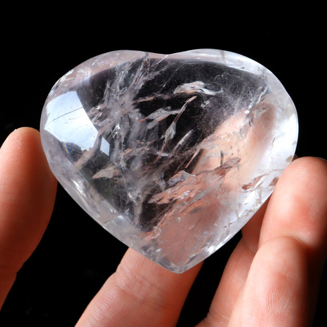 レムリアンシード 虹入り ハート 置き物 水晶 天然石 ブラジル バイーア産 スピリチュアル クリスタル crystal 浄化 かわいい 1点もの