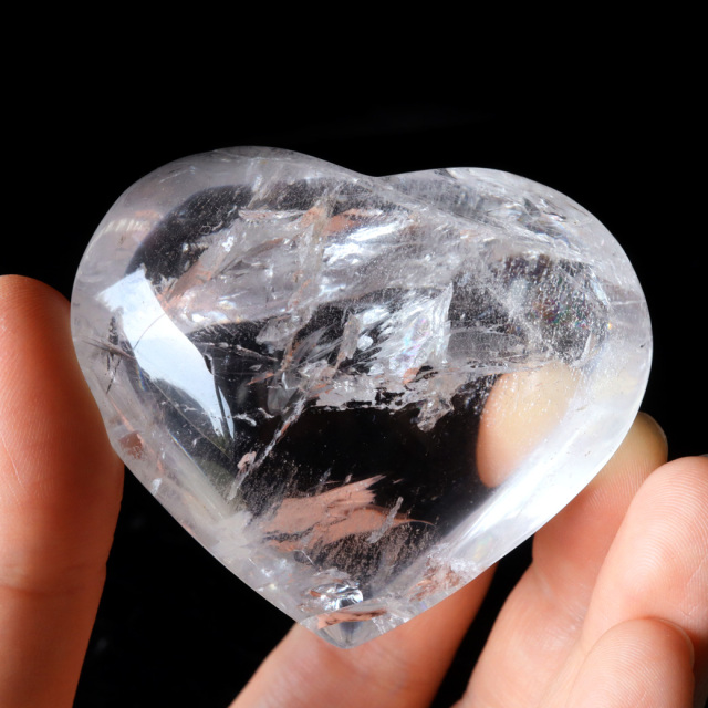 レムリアンシード 虹入り ハート 置き物 水晶 天然石 ブラジル バイーア産 スピリチュアル クリスタル crystal 浄化 かわいい 1点もの