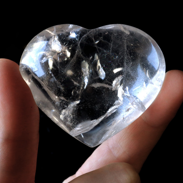 レムリアンシード 虹入り ハート 置き物 98g 水晶 天然石 ブラジル バイーア州 アレグレ産 スピリチュアル クリスタル