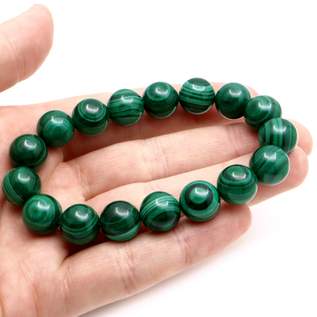 マラカイト 天眼 ブレスレット 12mm 天然石 孔雀石 パワーストーン 