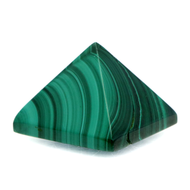 マラカイト ピラミッド 置き物 コンゴ産 1点もの 天然石 パワーストーン 孔雀石 Malachite 約27 x 21mm