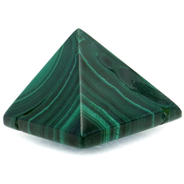 マラカイト ピラミッド 置き物 コンゴ産 1点もの 天然石 パワーストーン 孔雀石 Malachite 約27 x 21mm
