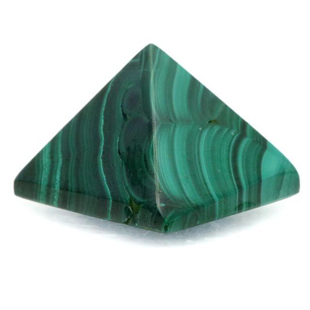 マラカイト ピラミッド 置き物 コンゴ産 1点もの 天然石 パワーストーン 孔雀石 Malachite 約27 x 21mm