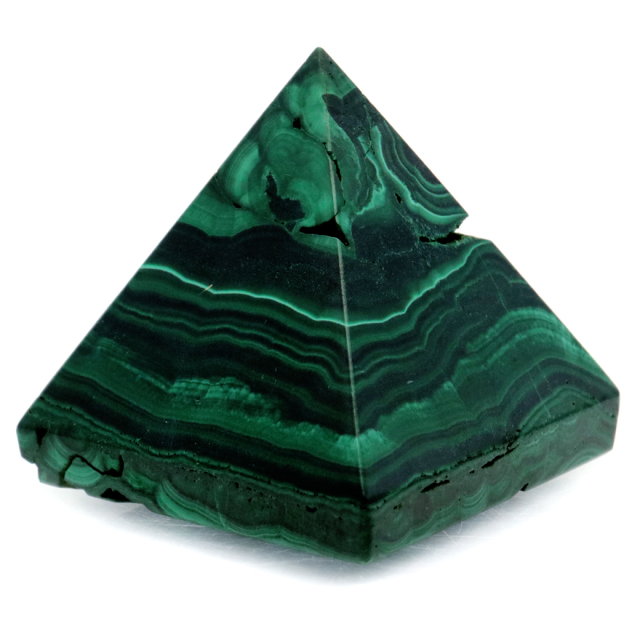 マラカイト ピラミッド 置き物 コンゴ産 1点もの 天然石 パワーストーン 孔雀石 Malachite 約34 x 33mm