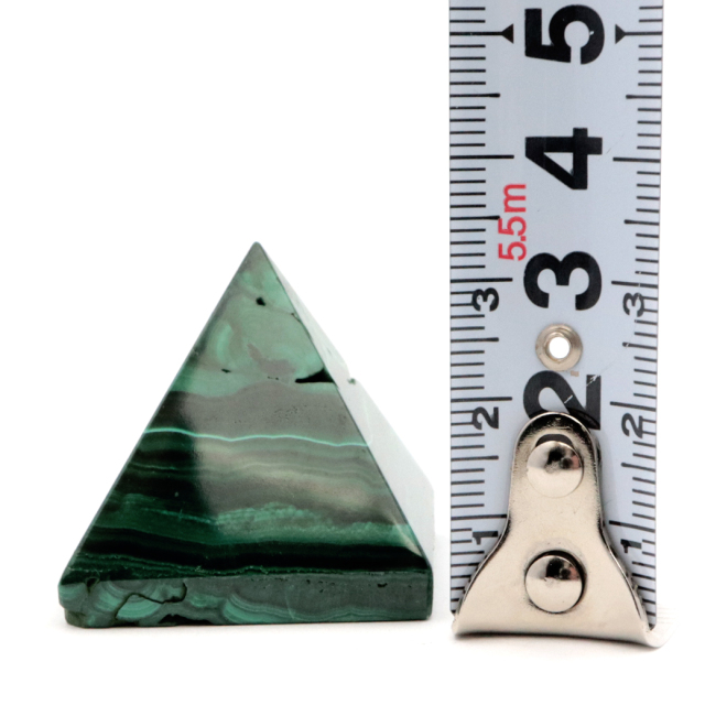 マラカイト ピラミッド 置き物 コンゴ産 1点もの 天然石 パワーストーン 孔雀石 Malachite 約34 x 33mm